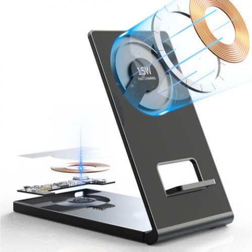 Бездротова зарядка стенд MagSafe 3 in 1 T05S 15W /black/