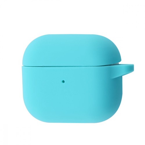 Чохол для AirPods 3 Silicone slim с карабином /sea blue/