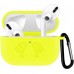 Чохол для AirPods PRO silicone logo с карабином /yellow/
