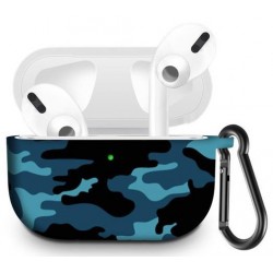 Чохол для AirPods PRO silicone с карабином picture /military blue/