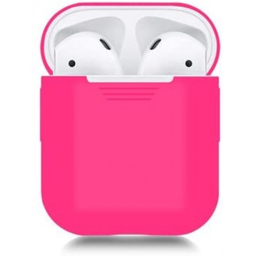 Чохол для AirPods Silicone case Full /electric pink/