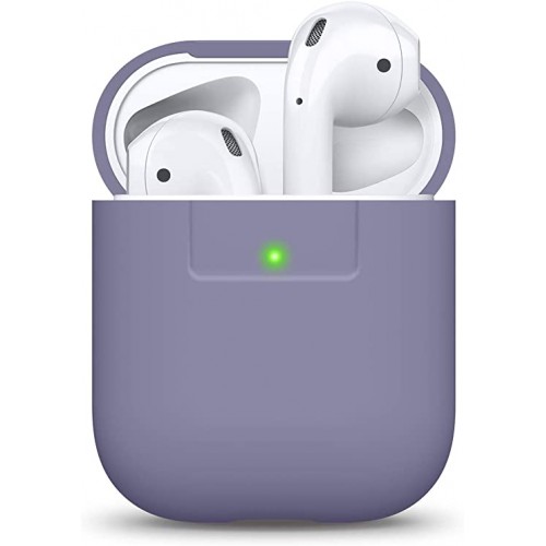 Чохол для AirPods Silicone case Full /lavander gray/