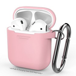 Чохол для AirPods silicone case good с карабином /pink/