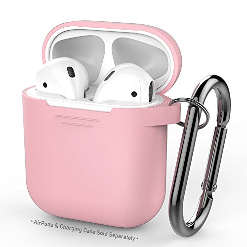 Чохол для AirPods silicone case good с карабином /pink/