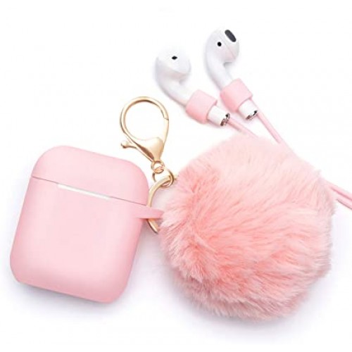 Чохол для AirPods silicone case Happy /drop pink/