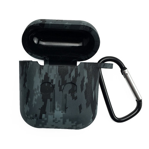 Чохол для AirPods silicone case logo с карабином /charcoal gray/