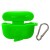 Чохол для AirPods silicone case logo с карабином /lime green/