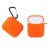 Чохол для AirPods silicone case logo с карабином /orange/