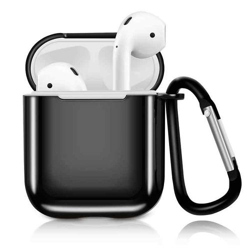 Чохол для AirPods2 metal case с карабином /black/