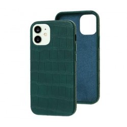  Чохол для iPhone 12 /5,4''/ Leather crocodile case /green/