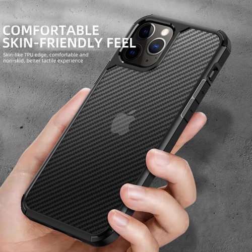  Чохол для iPhone 12 Pro /6,1''/ iPaky Carbone Case /black transparent/