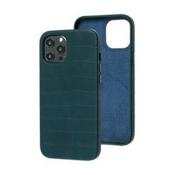  Чохол для iPhone 12 Pro /6,1''/ Leather crocodile case /green/