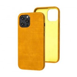  Чохол для iPhone 12 Pro /6,1''/ Leather crocodile case /yellow/