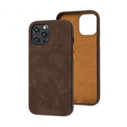  Чохол для iPhone 12 Pro Max /6,7''/ Leather crocodile case /brown/