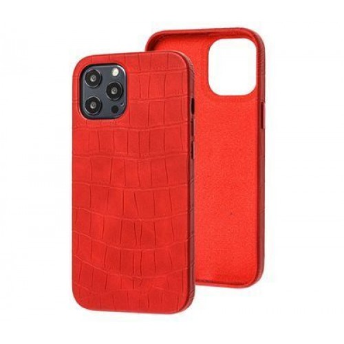  Чохол для iPhone 12 Pro Max /6,7''/ Leather crocodile case /red/