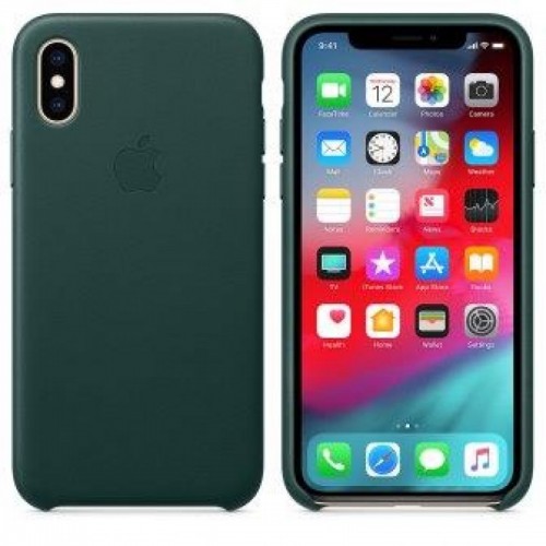  Чохол для iPhone X/XS Leather Case OEM /forest green/