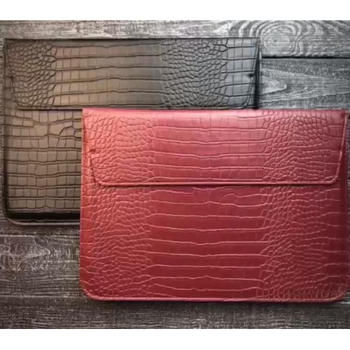 Папка конверт для MacBook Leather crocodile 13'' /red/