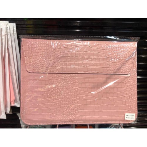 Папка конверт для MacBook Leather crocodile 13'' /pink/