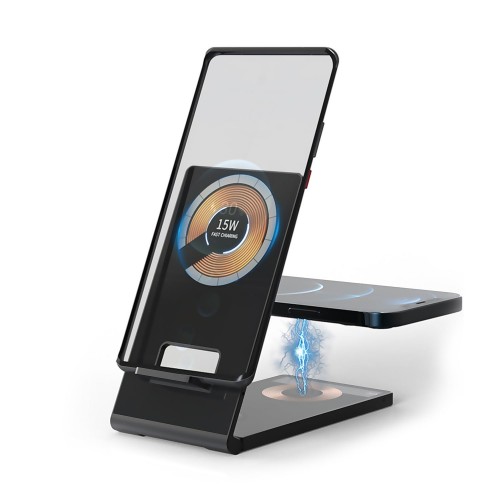 Бездротова зарядка стенд MagSafe 3 in 1 T05S 15W /black/