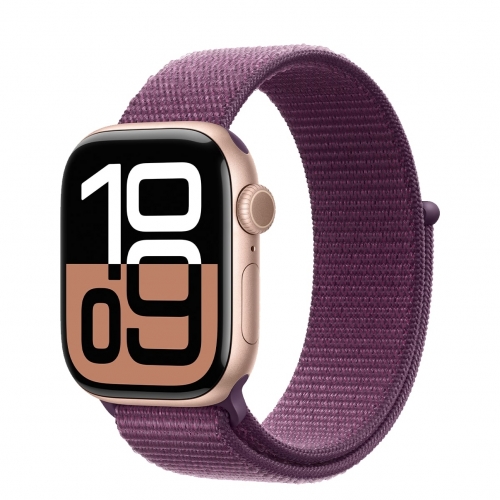 Смарт-годинник Apple Watch Series 10 GPS 46mm Rose Gold Al. Plum Sport Loop (MWWV3)