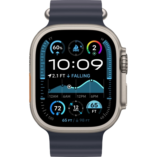 Смарт-годинник Apple Watch Ultra 2 2024 GPS+LTE 49mm Natural Titanium C Navy Ocean Band (MX4D3)