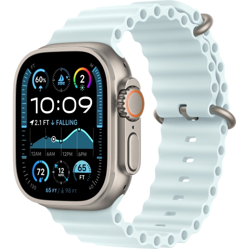 Смарт-годинник Apple Watch Ultra 2 2024 GPS+LTE 49mm Natural Titanium C Ice Blue Ocean Band (MXTF3)