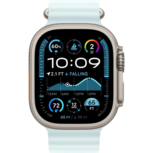 Смарт-годинник Apple Watch Ultra 2 2024 GPS+LTE 49mm Natural Titanium C Ice Blue Ocean Band (MXTF3)