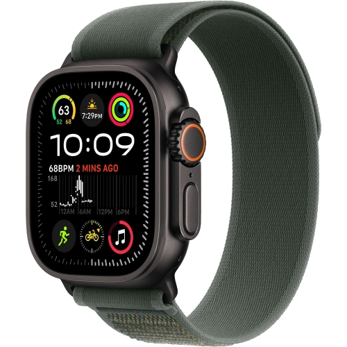Смарт-годинник Apple Watch Ultra 2 2024 GPS+LTE 49mm Black Titanium C Green Trail Loop S/M (MYQ33)