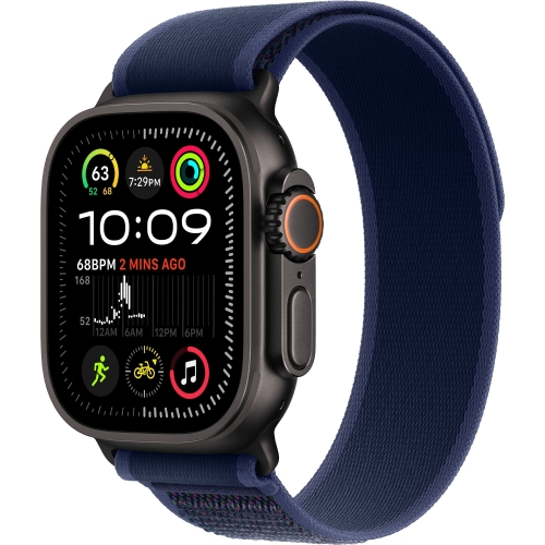 Смарт-годинник Apple Watch Ultra 2 2024 GPS+LTE 49mm Black Titanium C Blue Trail Loop S/M (MYQ73)