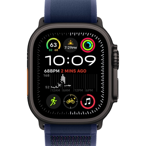 Смарт-годинник Apple Watch Ultra 2 2024 GPS+LTE 49mm Black Titanium C Blue Trail Loop S/M (MYQ73)