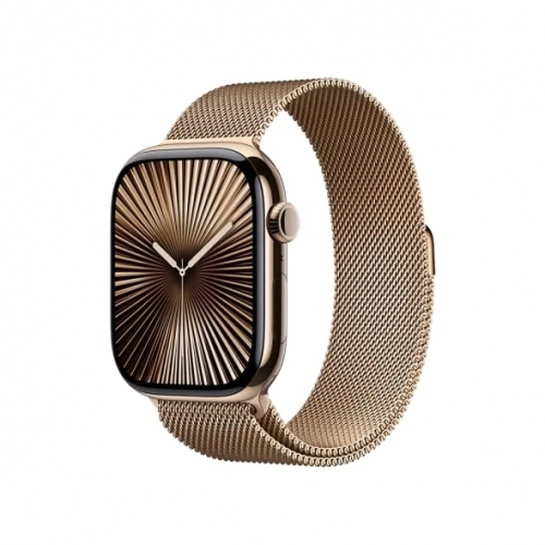 Смарт-годинник Apple Watch Series 10 GPS+LTE 46mm Gold Titanium Gold Milanese Loop M/L (MX003)