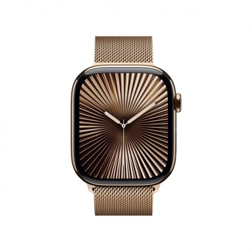 Смарт-годинник Apple Watch Series 10 GPS+LTE 46mm Gold Titanium Gold Milanese Loop M/L (MX003)