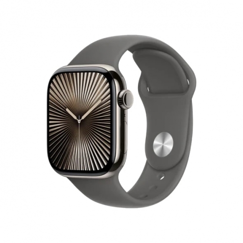 Смарт-годинник Apple Watch Series 10 GPS+LTE 46mm Natural Titanium S.Gray Sport Band S/M (MWY93)