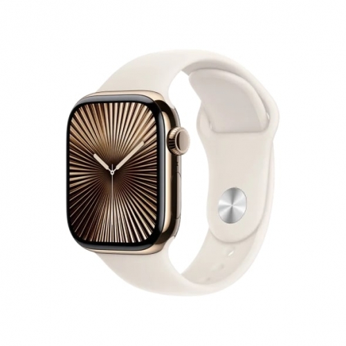 Смарт-годинник Apple Watch Series 10 GPS+LTE 42mm Gold Titanium Starlight Sport Band M/L (MX073)