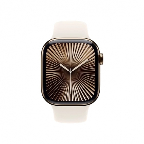 Смарт-годинник Apple Watch Series 10 GPS+LTE 42mm Gold Titanium Starlight Sport Band S/M (MX063)