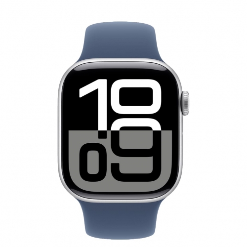 Смарт-годинник Apple Watch Series 10 GPS 42mm Silver Al. Denim Sport Band M/L (MWWC3)