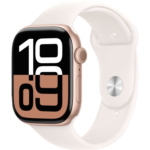 Смарт-годинник Apple Watch Series 10 GPS 46mm Rose Gold Al. Light Blush Sport Band M/L (MWWU3)