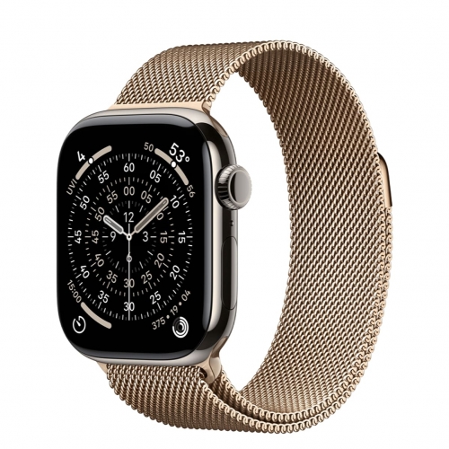 Watch Series 11 GPS+LTE 46mm Natural Titanium C Gold Milanese Loop M/L (MFAY4+MGJ54)