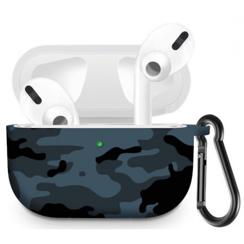 Чохол для AirPods PRO silicone с карабином picture /military pixel/