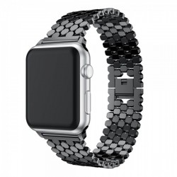 Ремінець Apple watch 38/40mm Honeycombs metall /black/