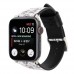 Ремінець Apple watch 38/40mm Leather Сlassic t/Mikki black gray/