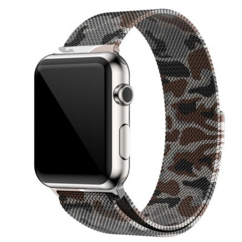Ремінець Apple watch 38/40mm Milanese Loop military /brown/
