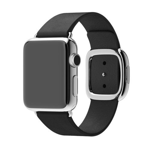 Ремінець Apple watch 38/40mm Modern Buckle Leather silver /black/