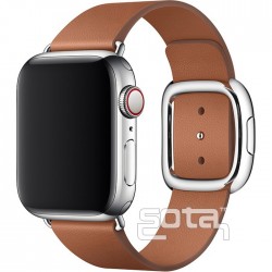 Ремінець Apple watch 38/40mm Modern Buckle Leather silver /brown/