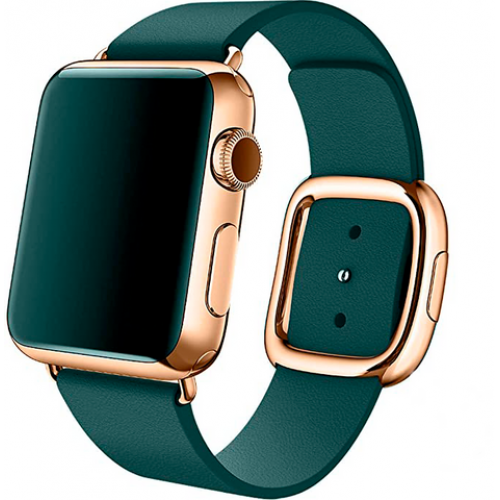 Ремінець Apple watch 38/40mm Modern Buckle Leather silver /forest green/