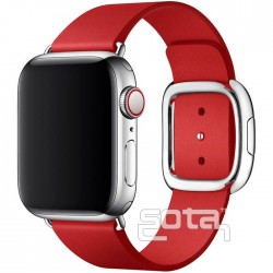 Ремінець Apple watch 38/40mm Modern Buckle Leather silver /red/