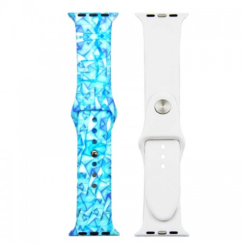 Ремінець Apple watch 38/40mm Sport Band picture /splinters blue/ S