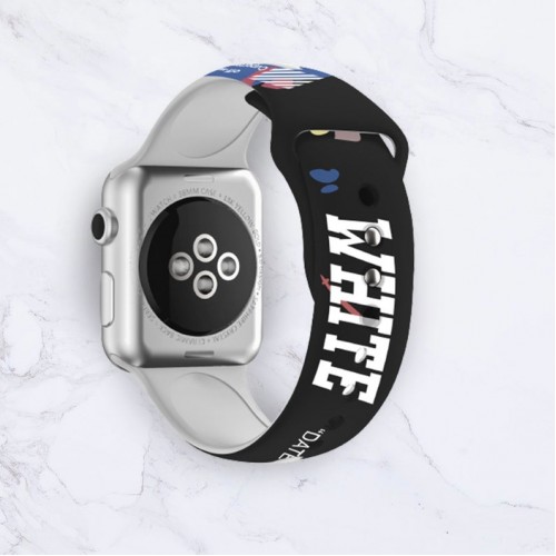 Ремінець Apple watch 38mm Sport Band picture /Off White black/ S