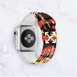 Ремінець Apple watch 38mm Sport Band picture /Off White orange/ S