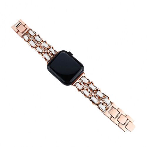 Ремінець Apple watch 42/44mm CHANEll /rose white/